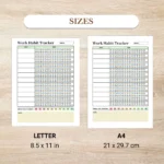 Work Habit Tracker available in US Letter & A4 sizes
