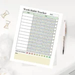 Structured habit worksheet featuring color-coded sections for tracking streak consistency and routine triggers with high visual clarity