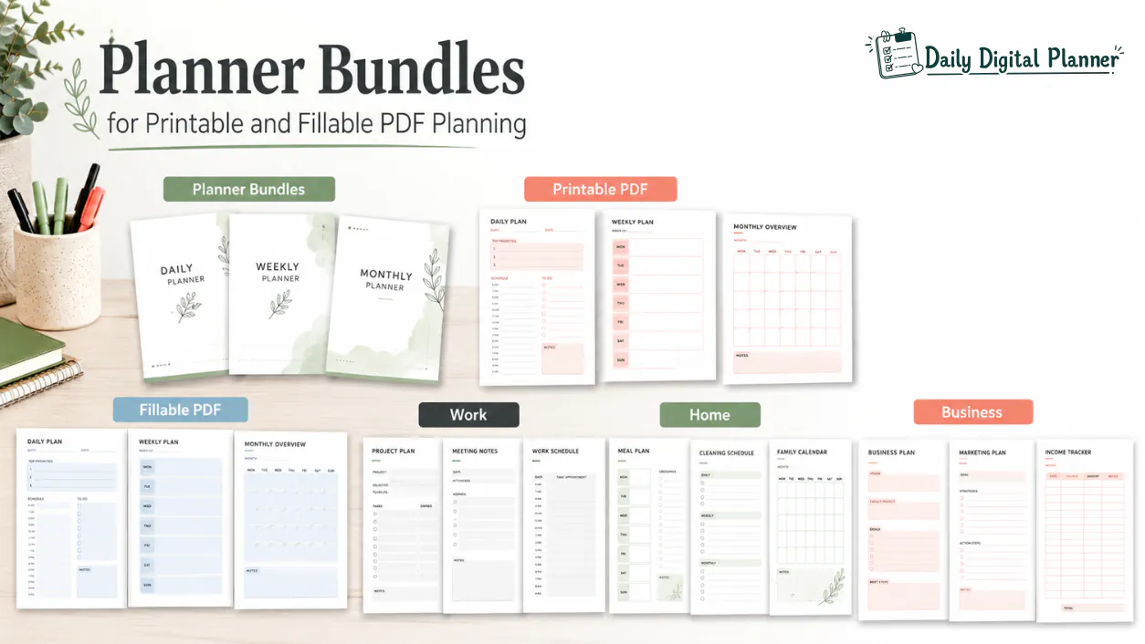 Planner Includes Planner Bundle - Daily Digital Planner