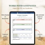 pdf imported into Goodnotes on a tablet for digital planning with handwritten notes