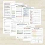 ADHD Productivity Planner Bundles Printable Fillable PDF Executive Function Planner Letter A4