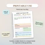 Printable ADHD Task Starter Kit displayed in a spiral binder, showing reusable planner pages for home printing, handwriting, and everyday focus planning.