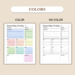 Tavel Day To Day available in colorful and ink-friendly black-and-white