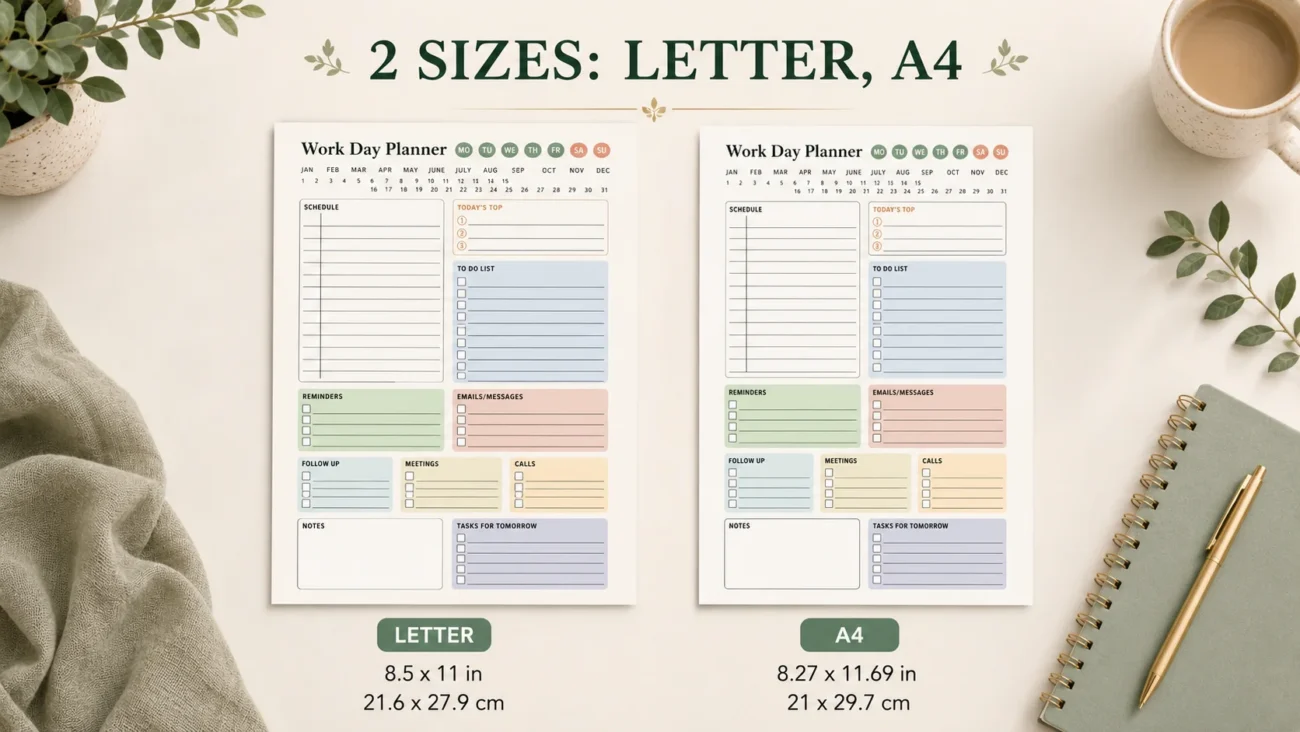 Includes both Letter and A4 formats for hassle-free printing worldwide.