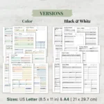 Productivity Planner Bundle Printable PDF Daily Work Organizer Kit