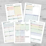 Productivity Planner Bundle Printable PDF Daily Work Organizer Kit