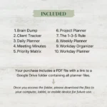 Productivity Planner Bundle Printable PDF Daily Work Organizer Kit