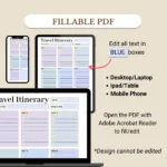 Fillable Travel Itinerary Planner optimized for Mobile, Tablet, and Desktop