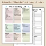 Travel Packing Checklist Printable for Stress-Free Trips