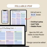 Fillable Travel Packing List optimized for Mobile, Tablet, and Desktop