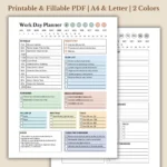 Work Day Planner Printable for Productivity and Time Management (1)