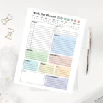 Work Day Planner Printable for Productivity and Time Management