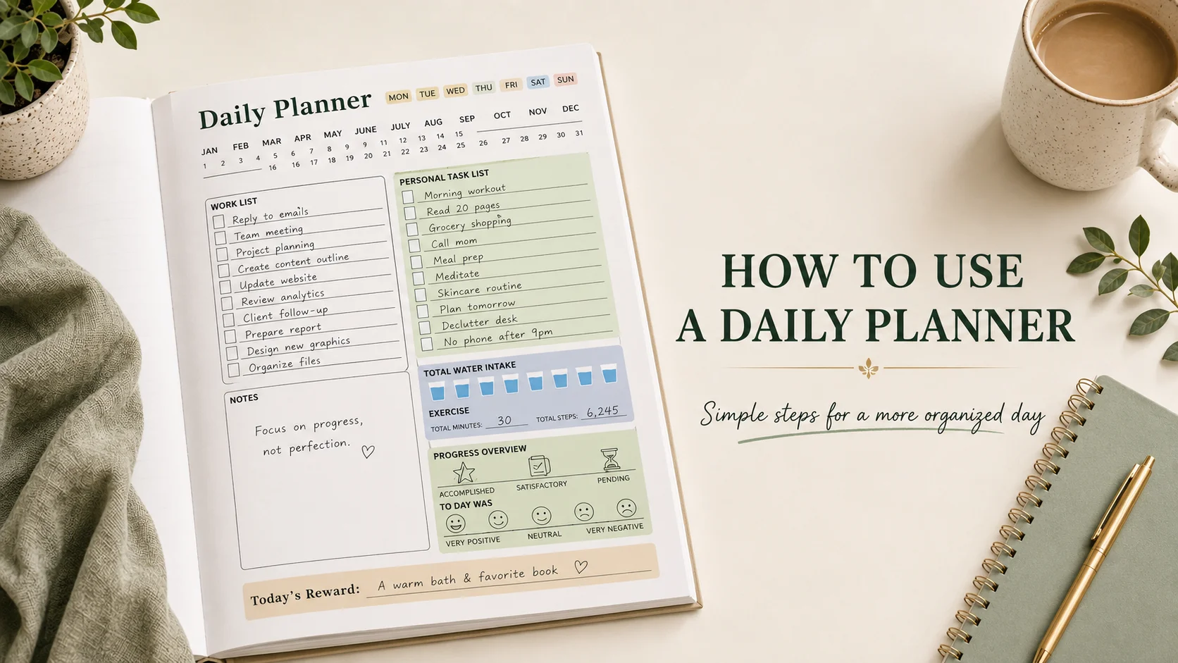 HOW TO USE A DAILY PLANNER Simple steps for a more organized day