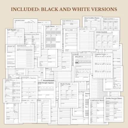 Productivity Planner Vault, Printable & Fillable Planners for Work, Focus, Goals & Organization