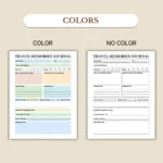 Travel Memories Journal Printable for Vacation Keepsakes and Photos