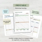 Team Project Planner Bundle Collaboration Toolkit Meeting Notes Sprint Tracker Fillable PDF US Letter A4
